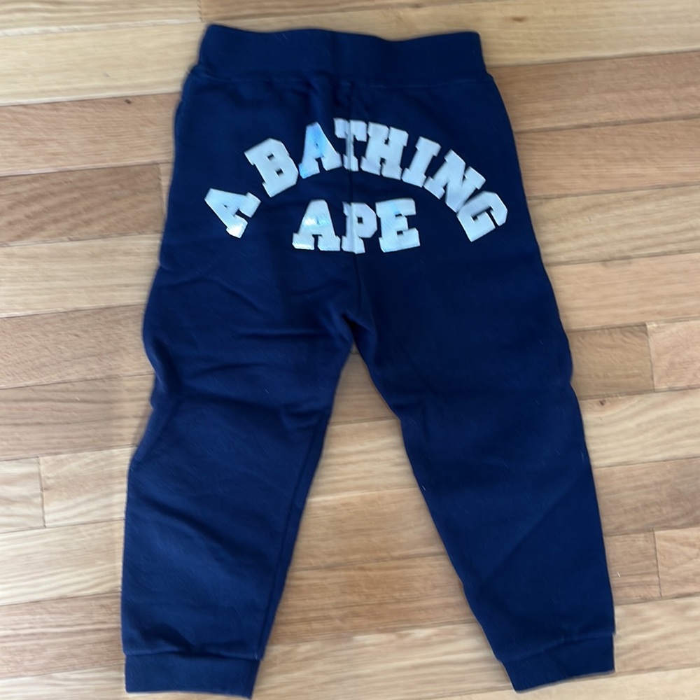 BAPE Kids Navy Sweatpants Size 100 (3-4T)